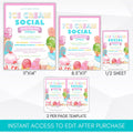 church group community center neighborhood HOA ice cream social invitation flyer set